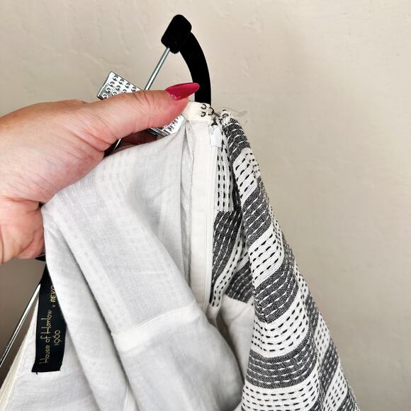 NWT House of Harlow x Revolve Amina White Black Embroidered Stripe Mini Dress Sm - Picture 6 of 13